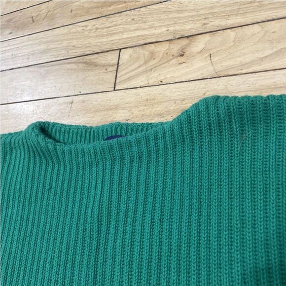 GAP Sweater Womens L Chunky Ribbed Colorblock Striped Green Blue White Knit  L - Picture 9 of 16